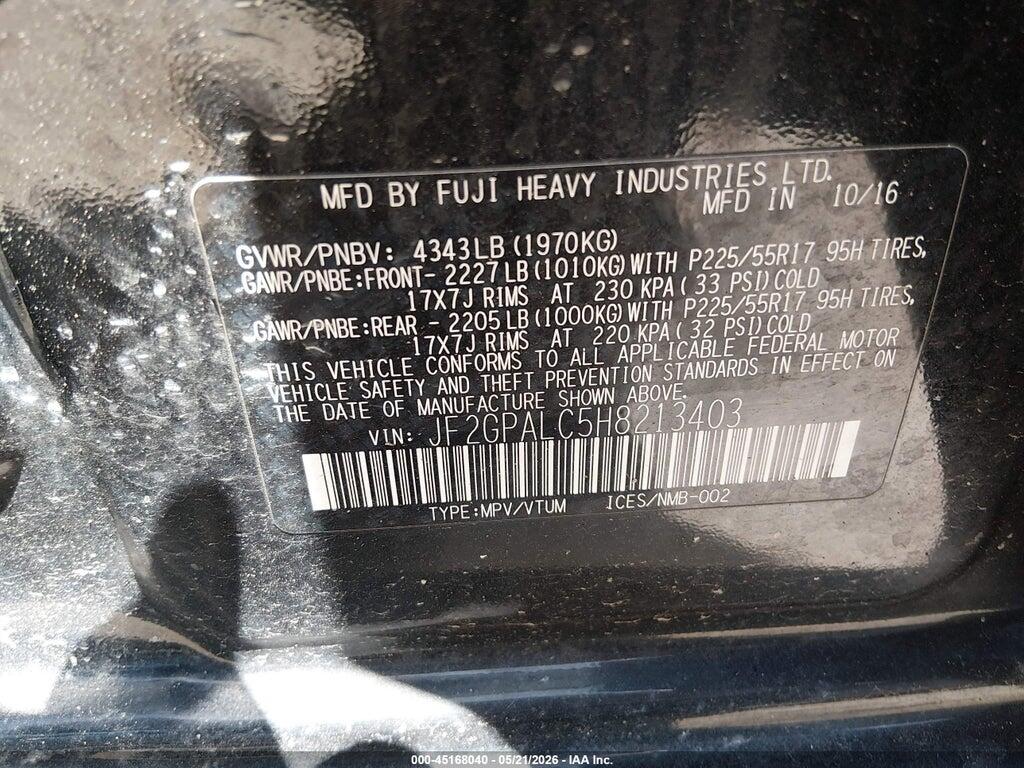 JF2GPALC5H8213403 2017 SUBARU CROSSTREK photo no. 9