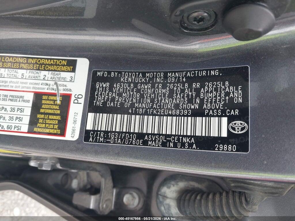 4T1BF1FK2EU468393 2014 TOYOTA CAMRY photo no. 9