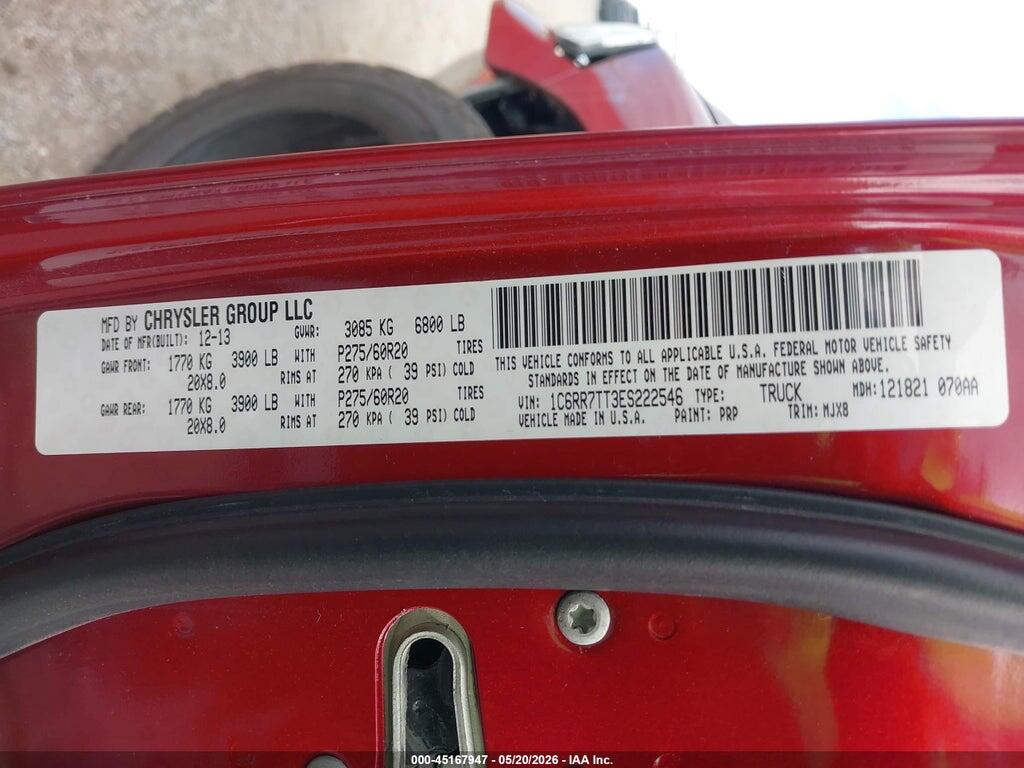 1C6RR7TT3ES222546 2014 RAM 1500 photo no. 9