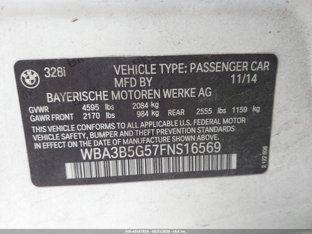 WBA3B5G57FNS16569 2015 BMW 328I photo no. 9