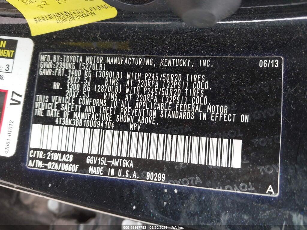 4T3BK3BB1DU094104 2013 TOYOTA VENZA photo no. 9