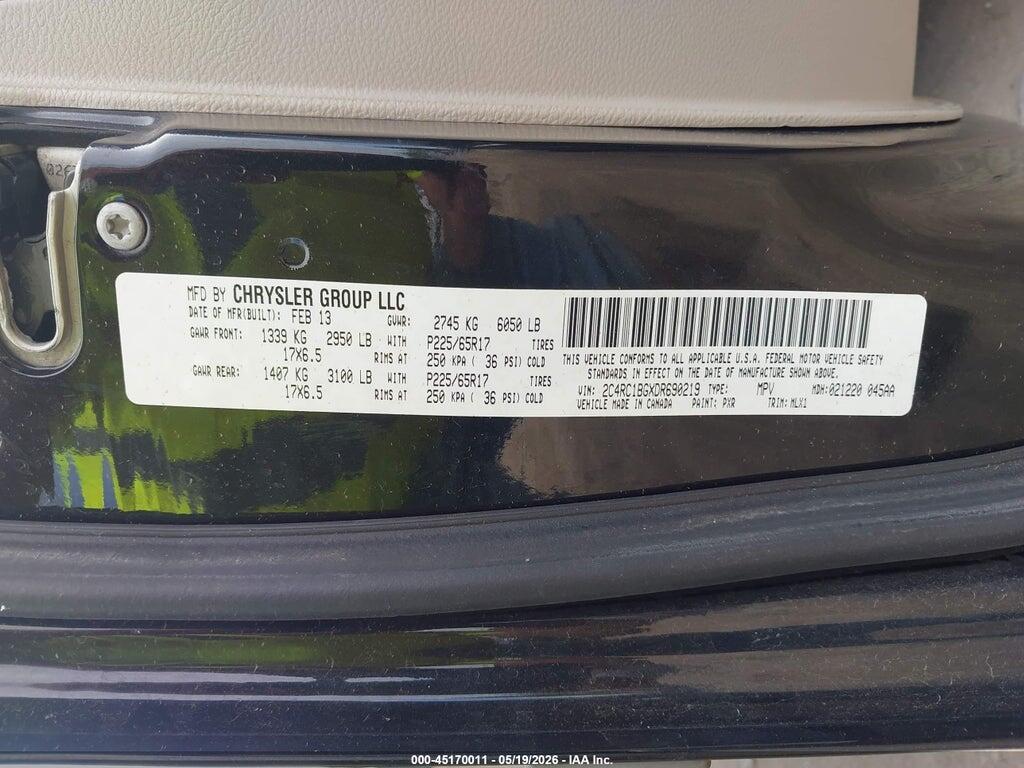 2C4RC1BGXDR690219 2013 CHRYSLER TOWN & COUNTRY photo no. 9