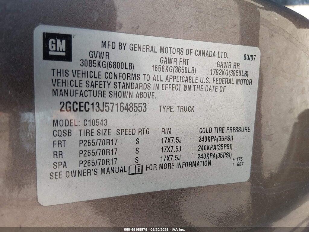 2GCEC13J571648553 2007 CHEVROLET SILVERADO 1500 photo no. 9