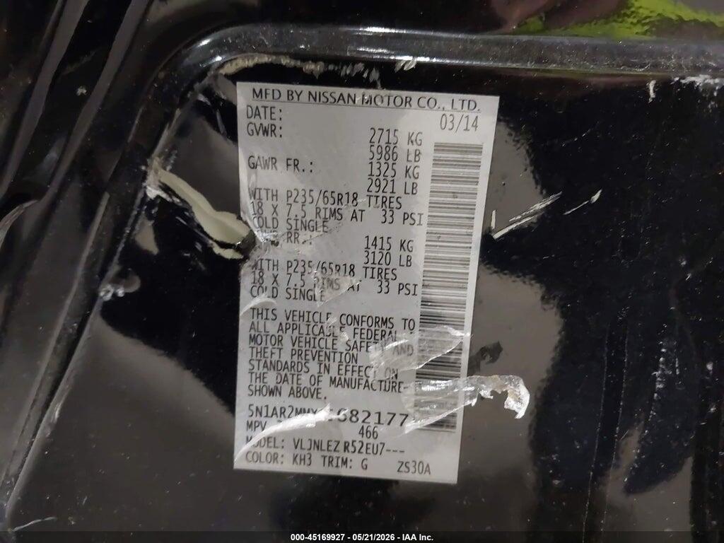 5N1AR2MMXEC682177 2014 NISSAN PATHFINDER photo no. 9