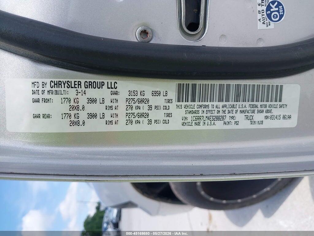 1C6RR7LM4ES288287 2014 RAM 1500 photo no. 9