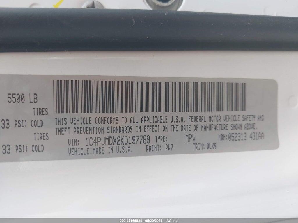1C4PJMDX2KD197789 2019 JEEP CHEROKEE photo no. 9