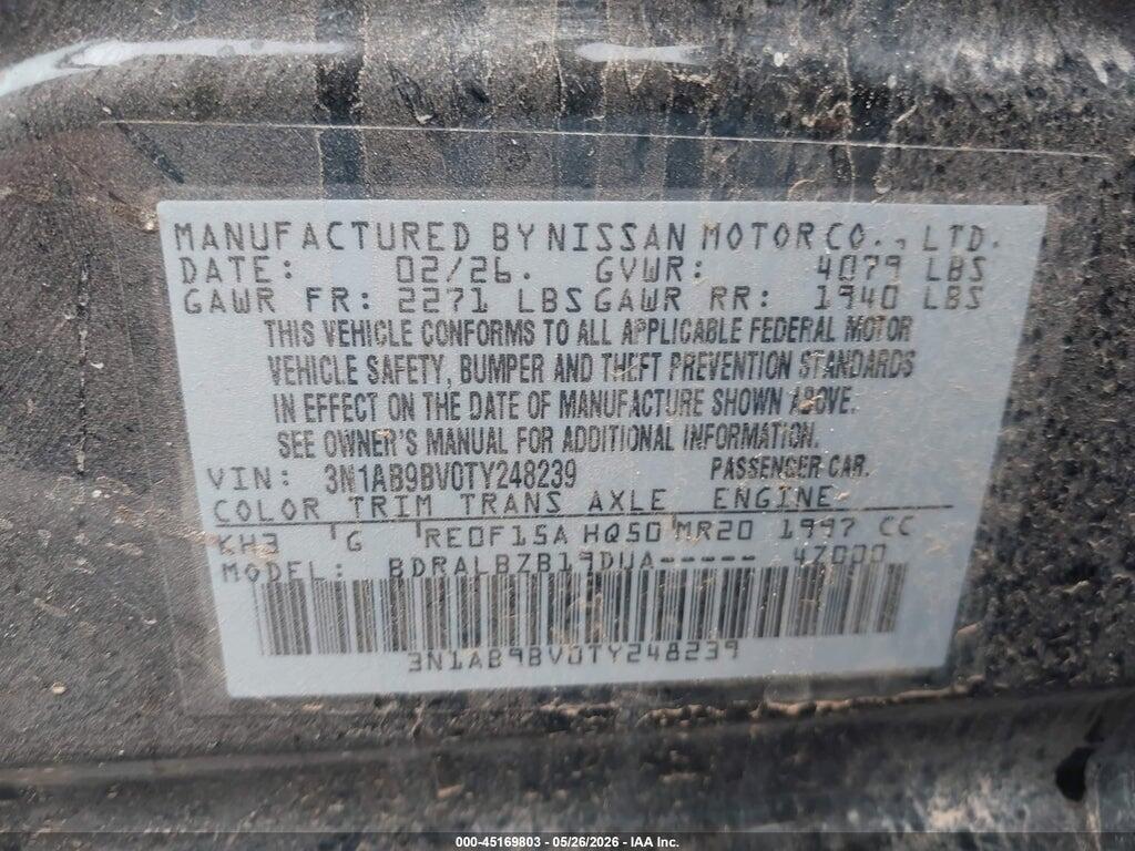 3N1AB9BV0TY248239 2026 NISSAN SENTRA photo no. 9
