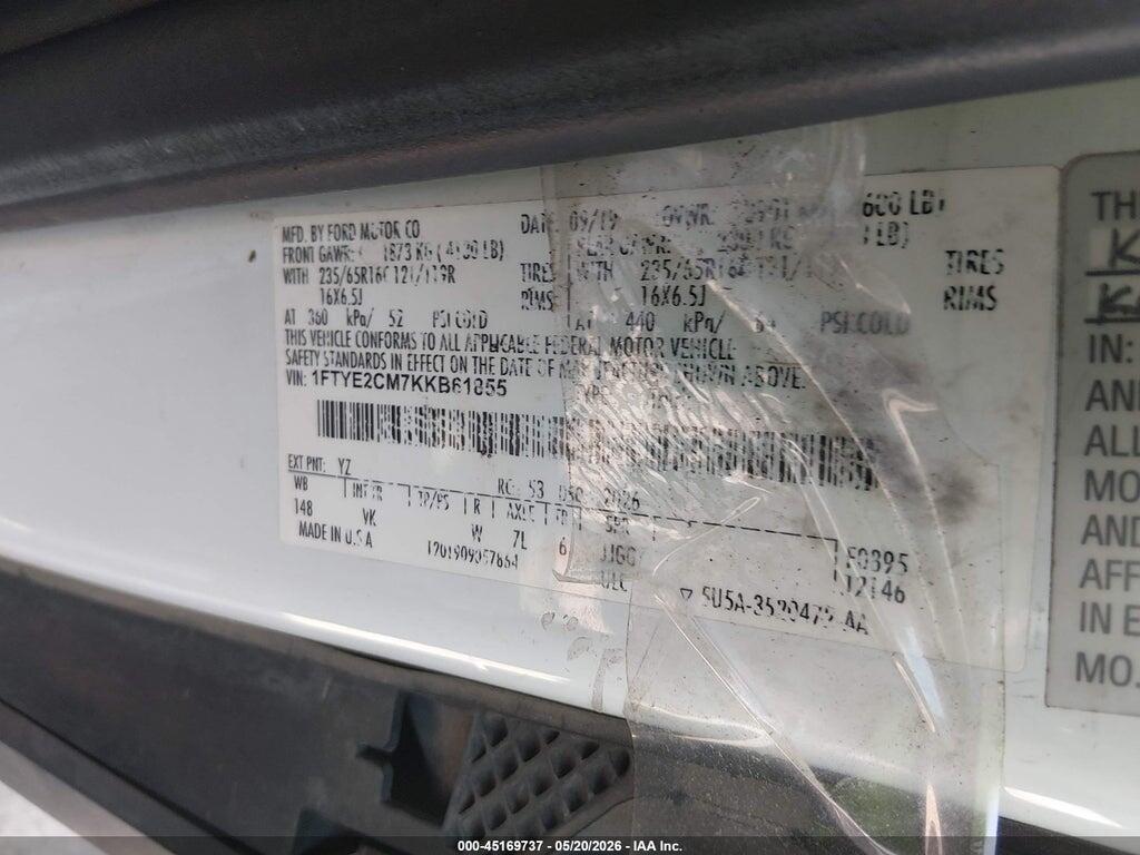 1FTYE2CM7KKB61855 2019 FORD TRANSIT-150 photo no. 9