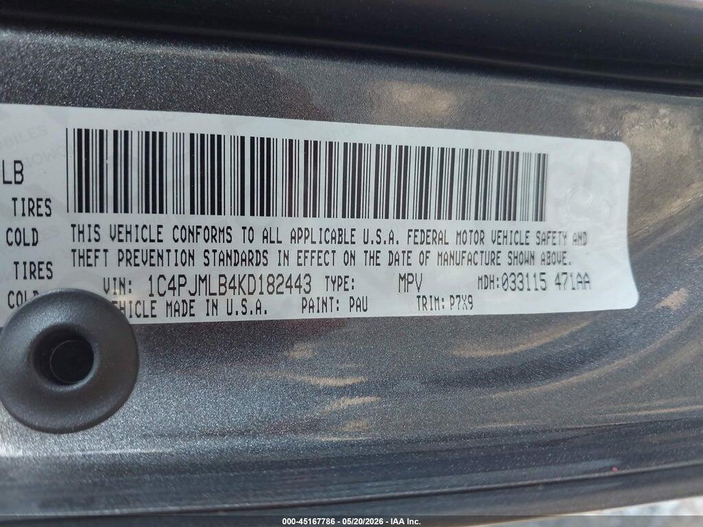 1C4PJMLB4KD182443 2019 JEEP CHEROKEE photo no. 9