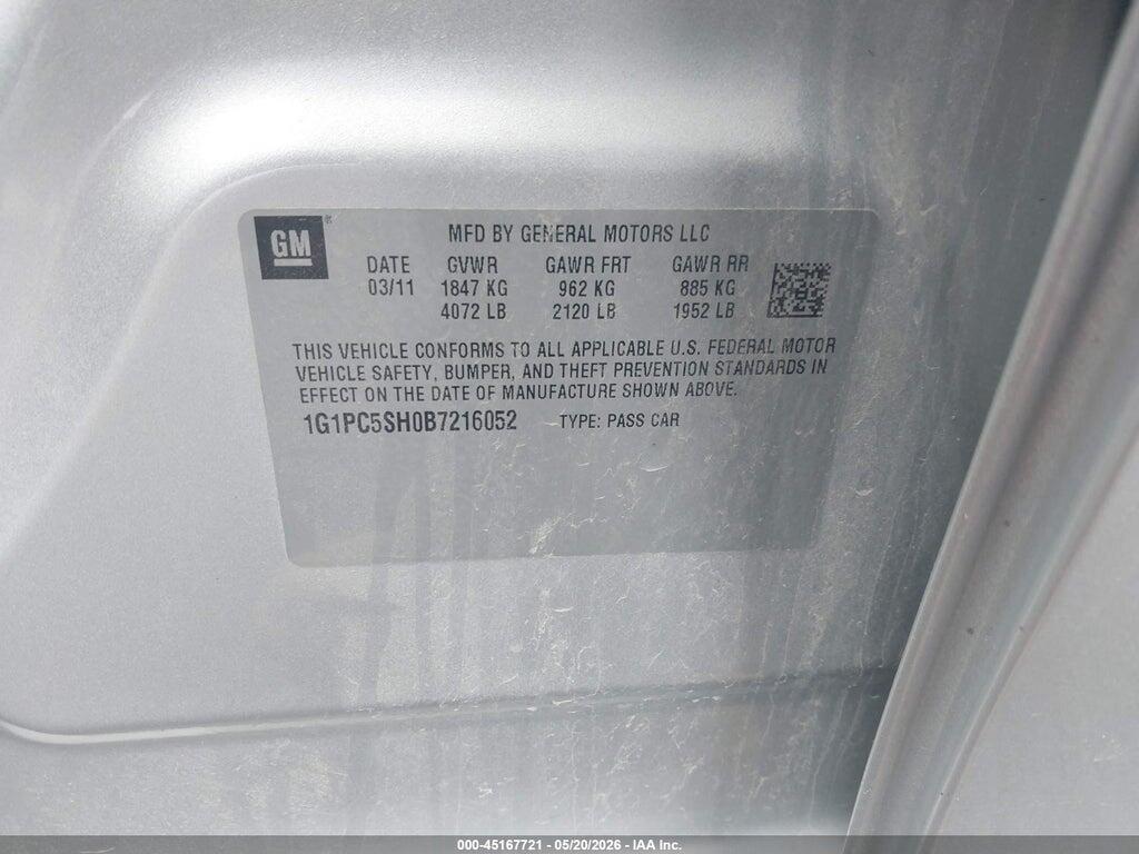 1G1PC5SH0B7216052 2011 CHEVROLET CRUZE photo no. 9