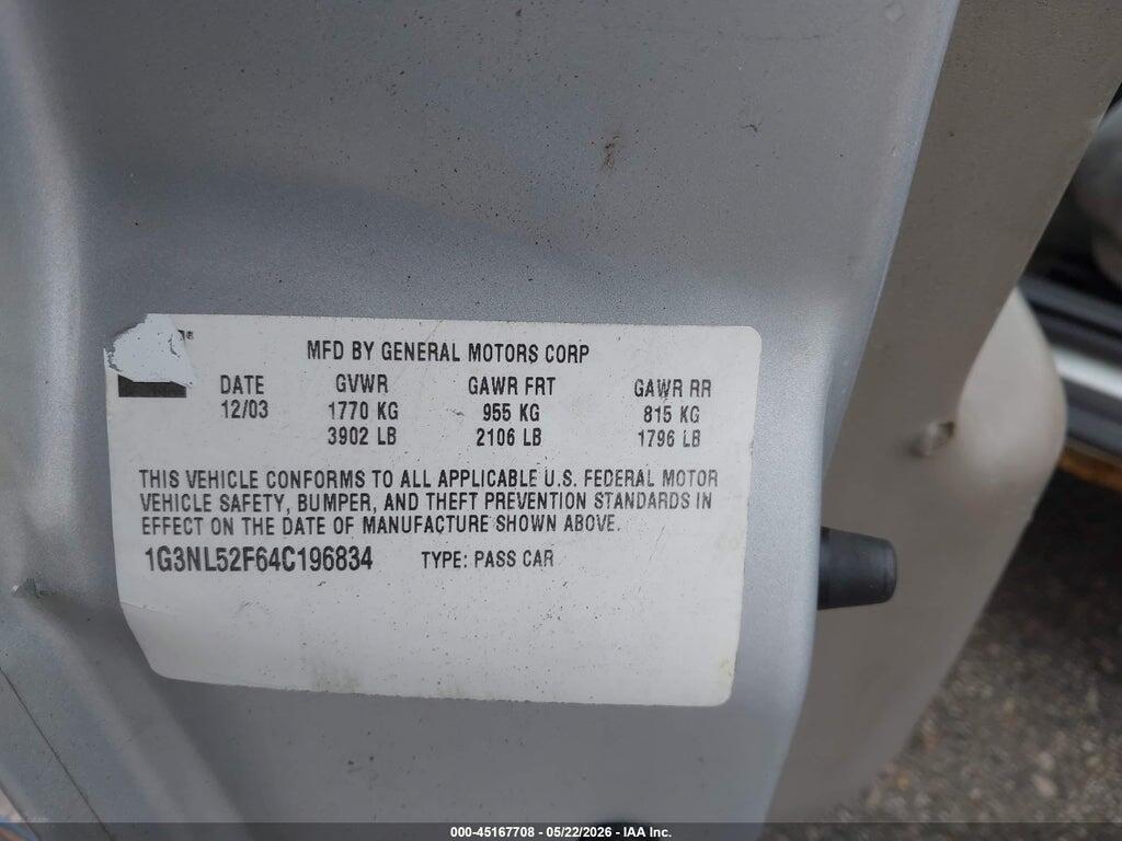 1G3NL52F64C196834 2004 OLDSMOBILE ALERO photo no. 9