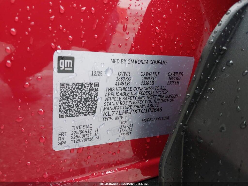 KL77LHEPXTC103646 2026 CHEVROLET TRAX photo no. 9