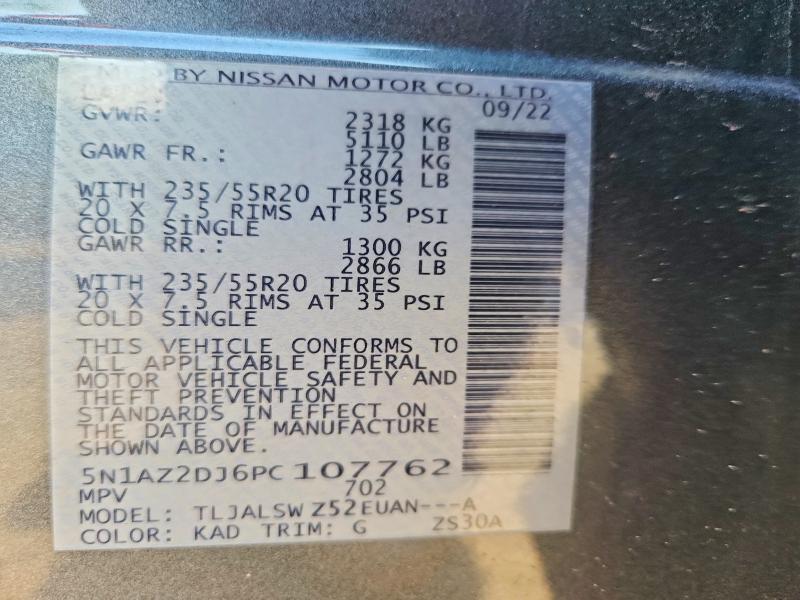 5N1AZ2DJ6PC107762 2023 NISSAN MURANO photo no. 12