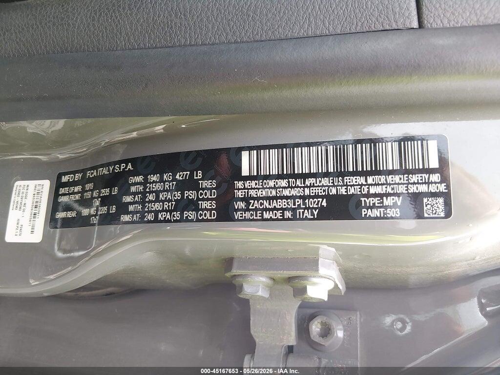 ZACNJABB3LPL10274 2020 JEEP RENEGADE photo no. 9
