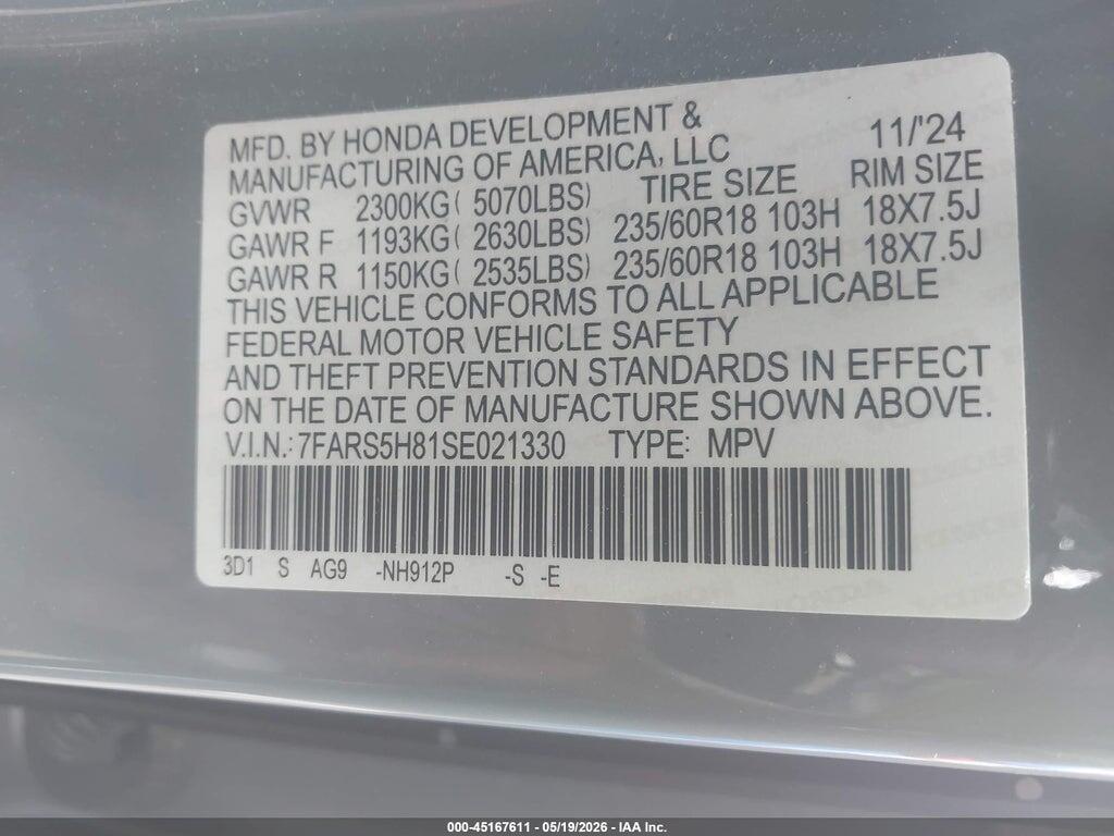 7FARS5H81SE021330 2025 HONDA CR-V HYBRID photo no. 9
