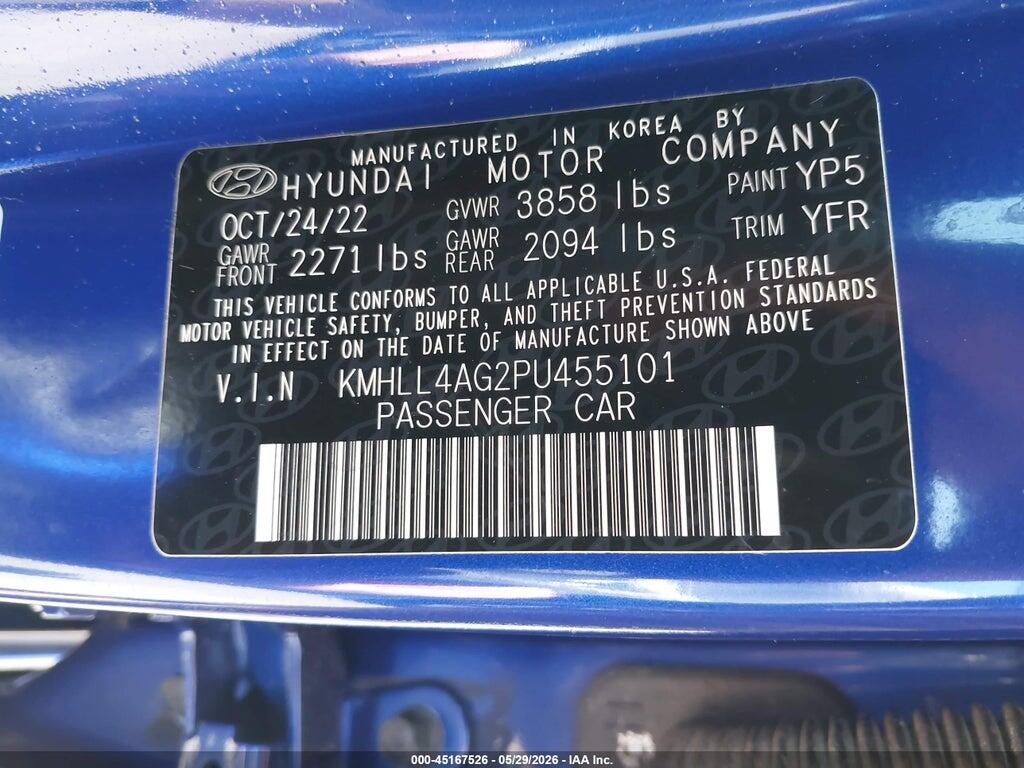 KMHLL4AG2PU455101 2023 HYUNDAI ELANTRA photo no. 9