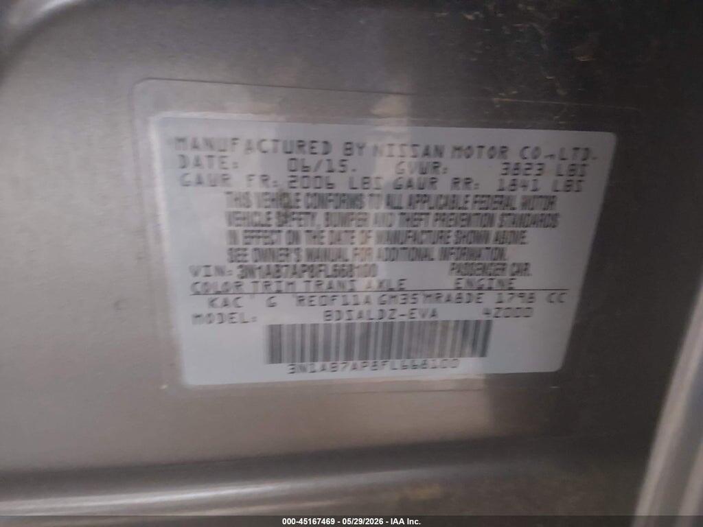 3N1AB7AP8FL668100 2015 NISSAN SENTRA photo no. 9