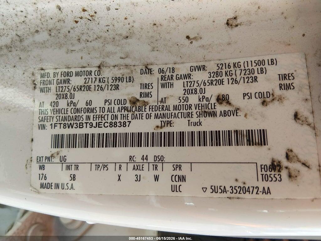 1FT8W3BT9JEC88387 2018 FORD F-350 photo no. 8