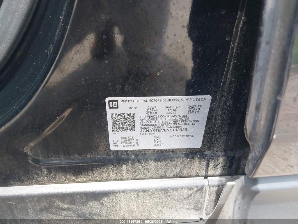 3GNAXTEV8NL133936 2022 CHEVROLET EQUINOX photo no. 9