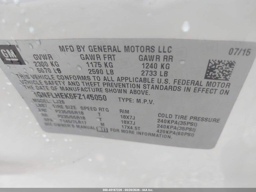 1GNFLHEK6FZ145050 2015 CHEVROLET EQUINOX photo no. 9