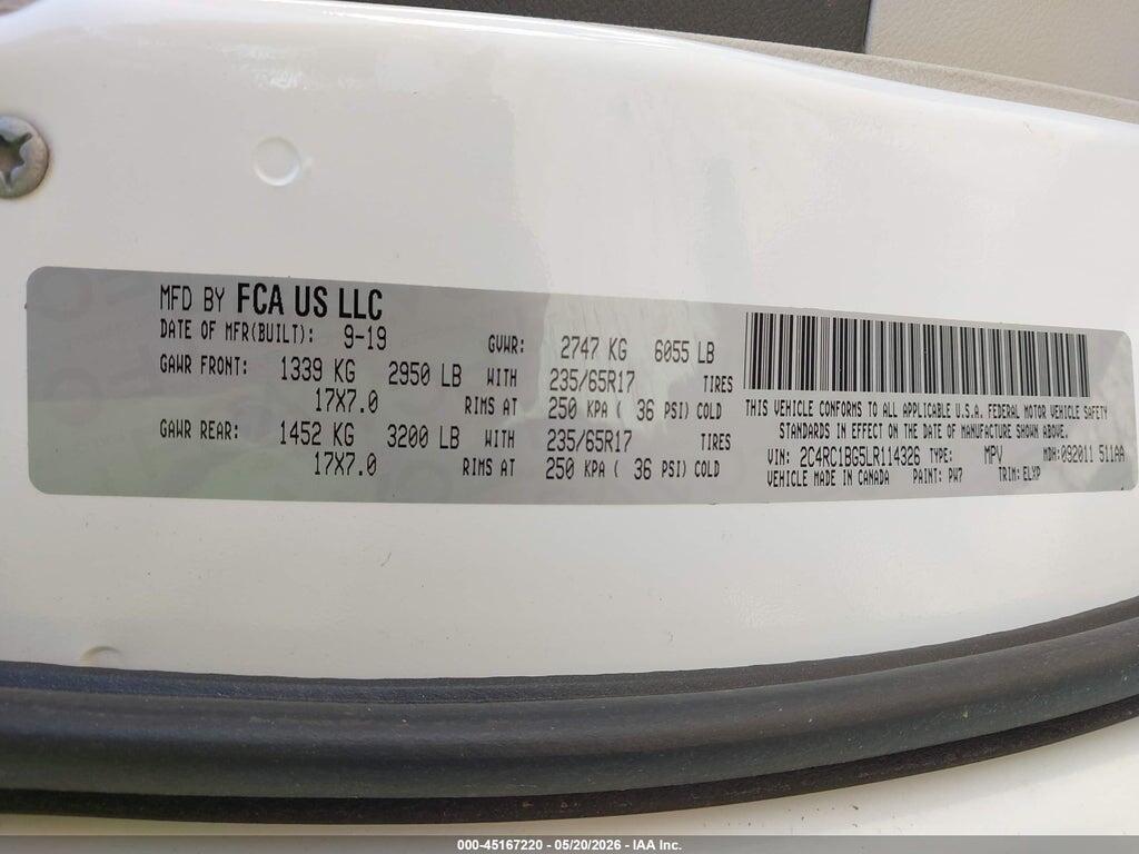 2C4RC1BG5LR114326 2020 CHRYSLER PACIFICA photo no. 9