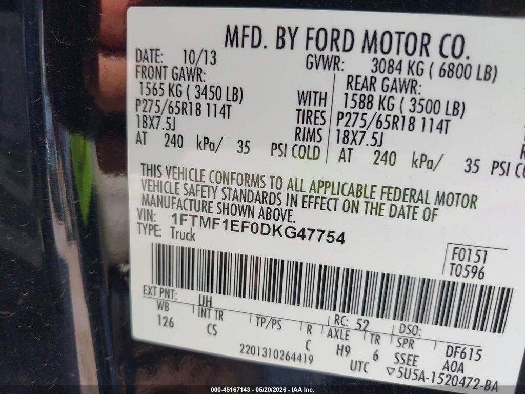 1FTMF1EF0DKG47754 2013 FORD F-150 photo no. 9