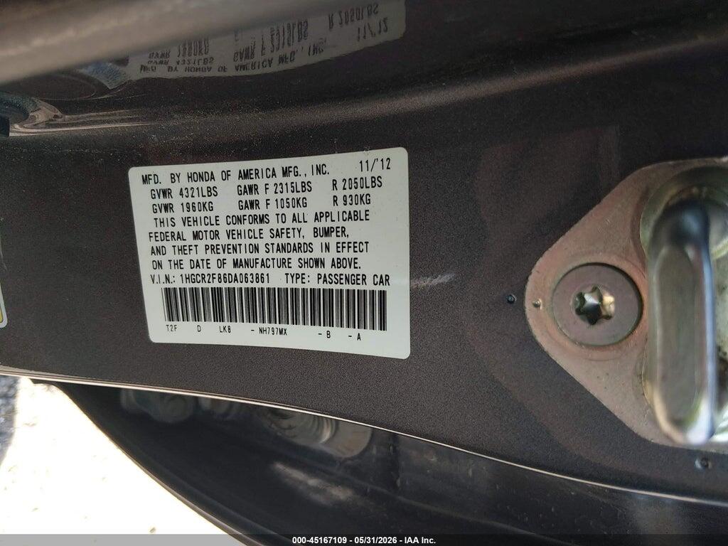 1HGCR2F86DA063861 2013 HONDA ACCORD photo no. 9