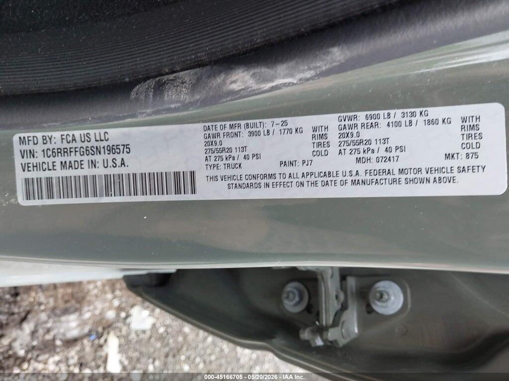 1C6RRFFG6SN196575 2025 RAM 1500 photo no. 9