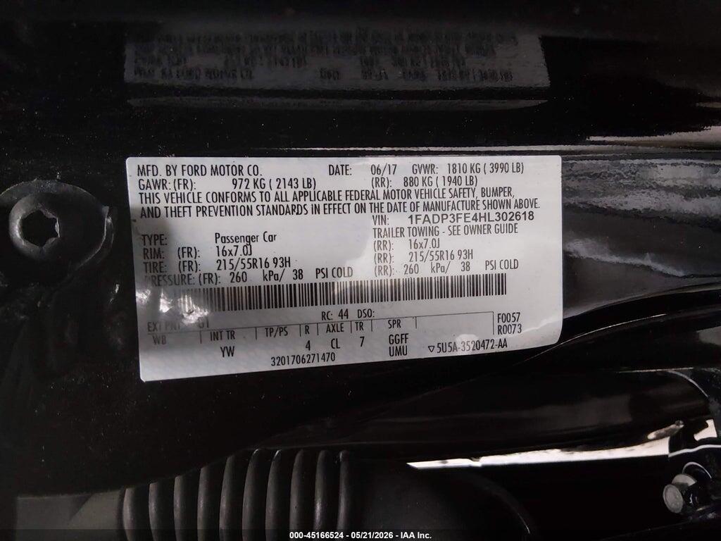 1FADP3FE4HL302618 2017 FORD FOCUS photo no. 9