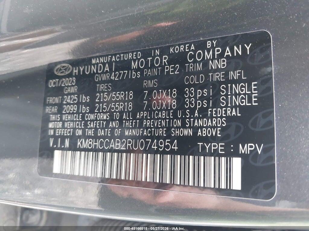 KM8HCCAB2RU074954 2024 HYUNDAI KONA photo no. 9