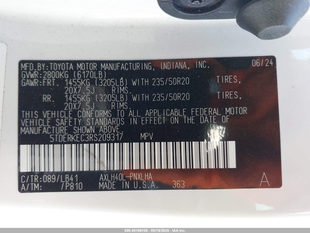 5TDERKEC3RS209317 2024 TOYOTA SIENNA photo no. 9