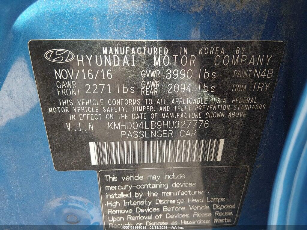 KMHD04LB9HU327776 2017 HYUNDAI ELANTRA photo no. 9