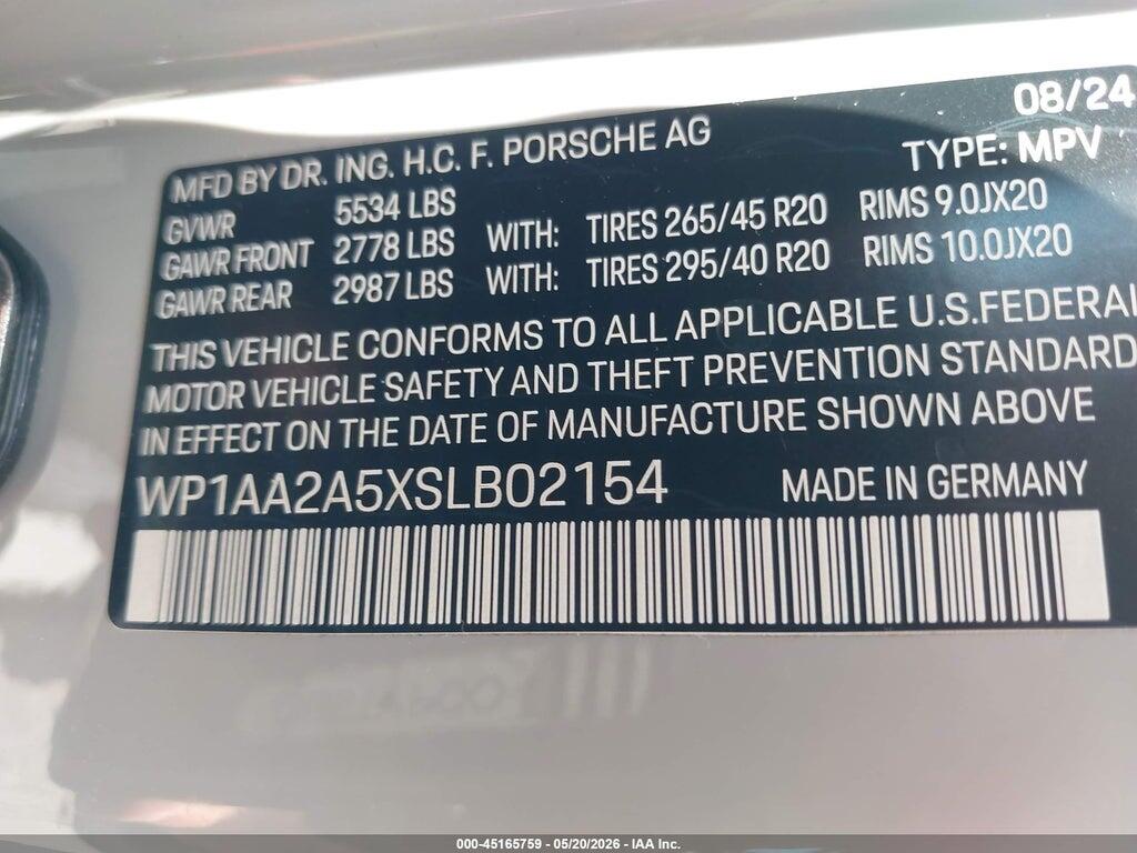 WP1AA2A5XSLB02154 2025 PORSCHE MACAN photo no. 9