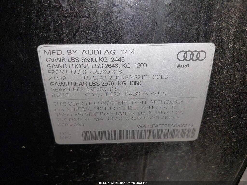 WA1LFAFP2FA082378 2015 AUDI Q5 photo no. 9