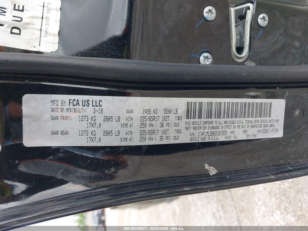 1C4PJMLB9KD181935 2019 JEEP CHEROKEE photo no. 9