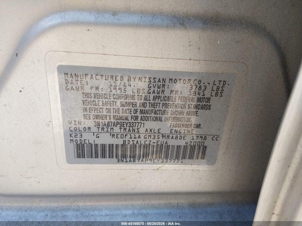3N1AB7AP9EY337771 2014 NISSAN SENTRA photo no. 9