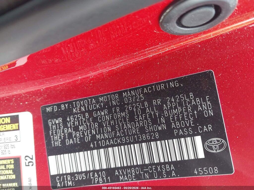 4T1DAACK9SU138628 2025 TOYOTA CAMRY photo no. 9