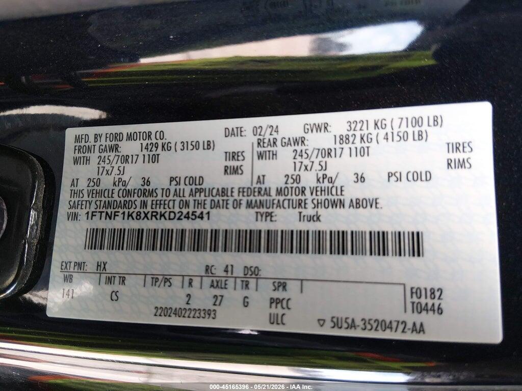 1FTNF1K8XRKD24541 2024 FORD F-150 photo no. 9