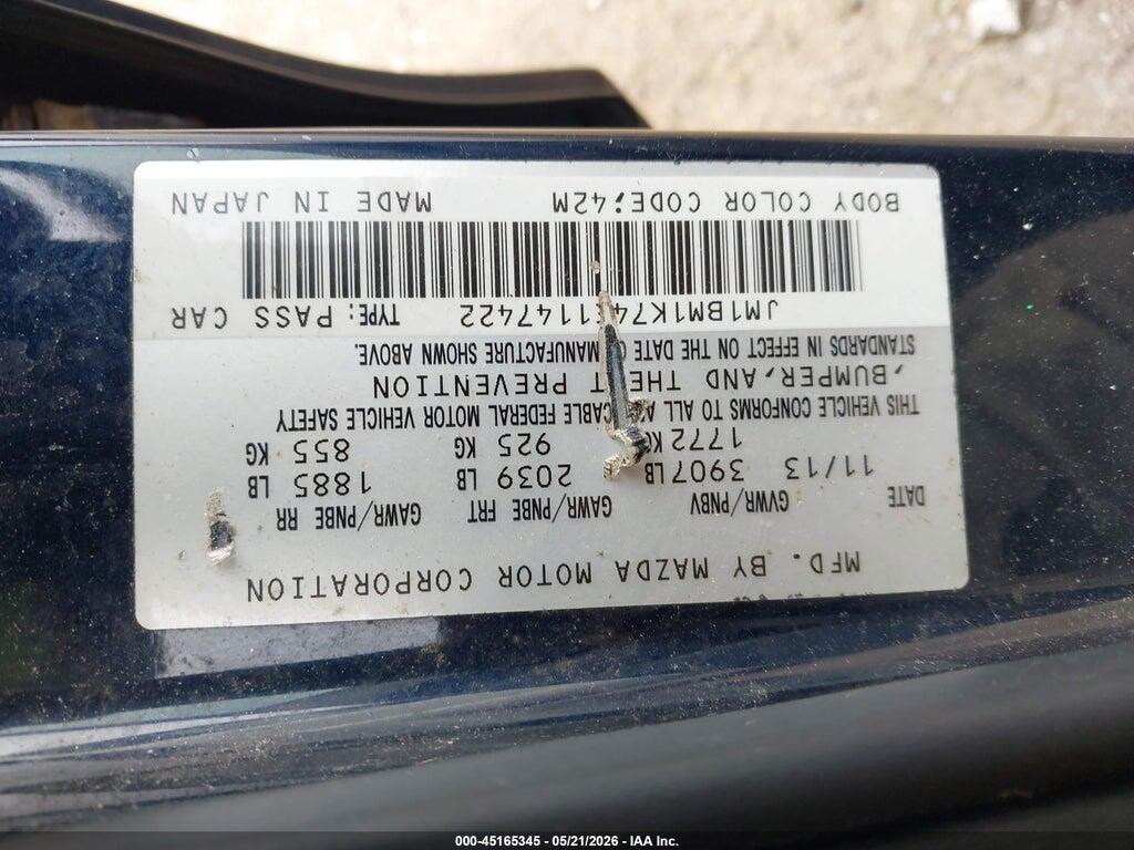 JM1BM1K74E1147422 2014 MAZDA MAZDA3 photo no. 9