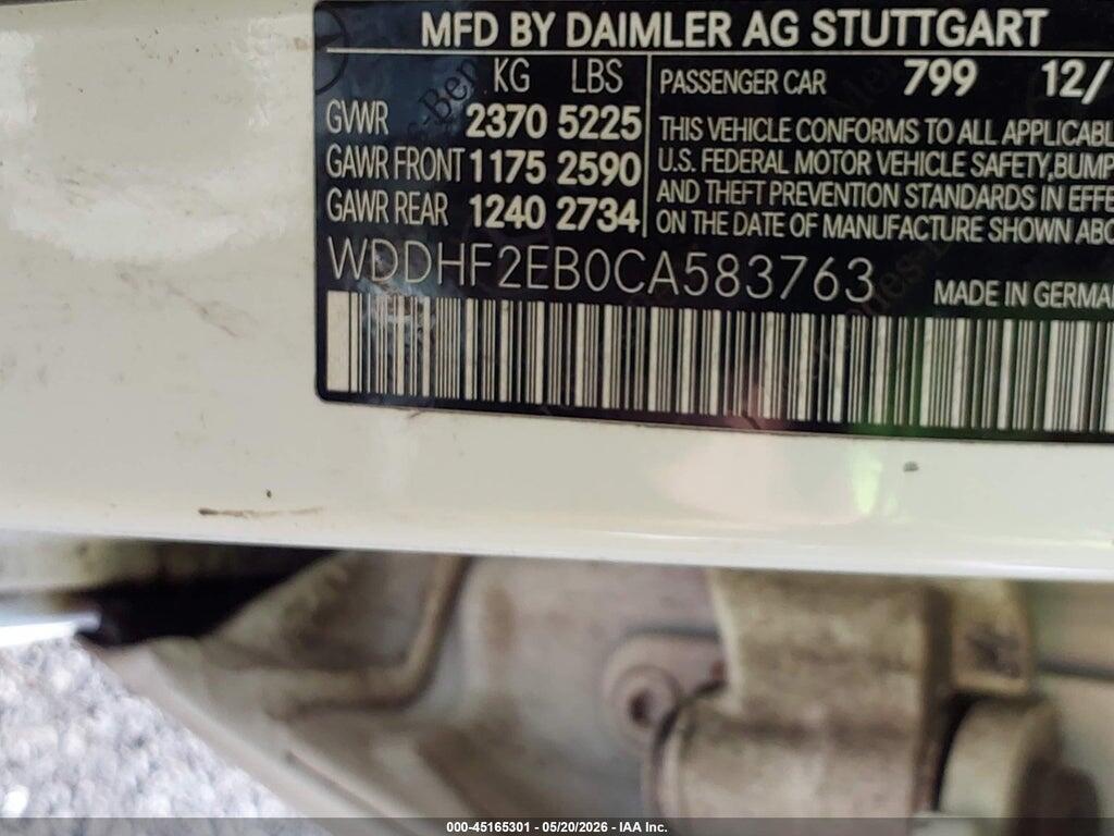 WDDHF2EB0CA583763 2012 MERCEDES-BENZ E 350 BLUETEC photo no. 9