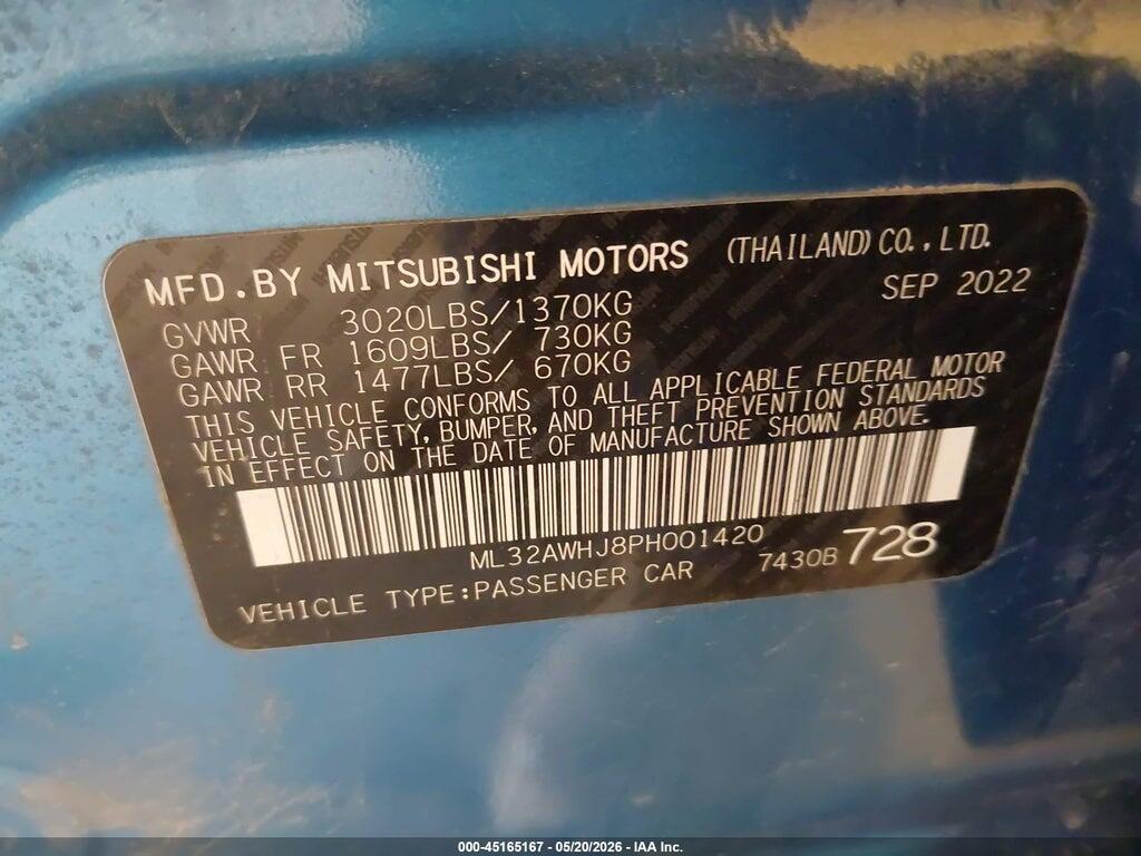 ML32AWHJ8PH001420 2023 MITSUBISHI MIRAGE photo no. 9