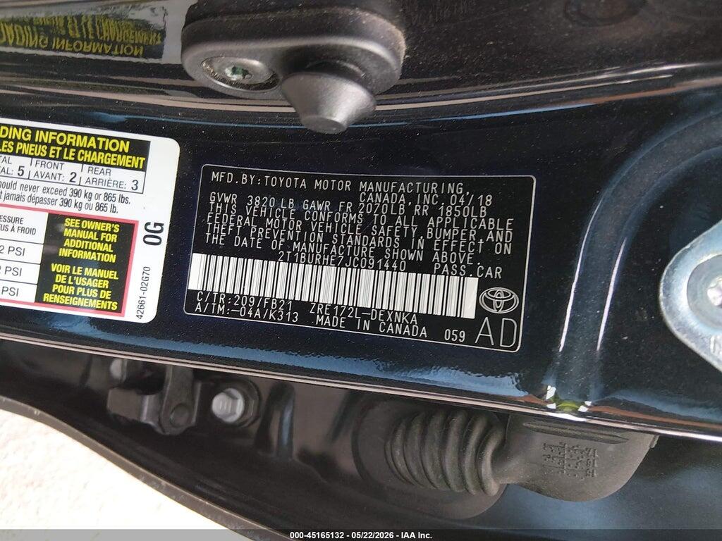 2T1BURHE7JC091440 2018 TOYOTA COROLLA photo no. 9
