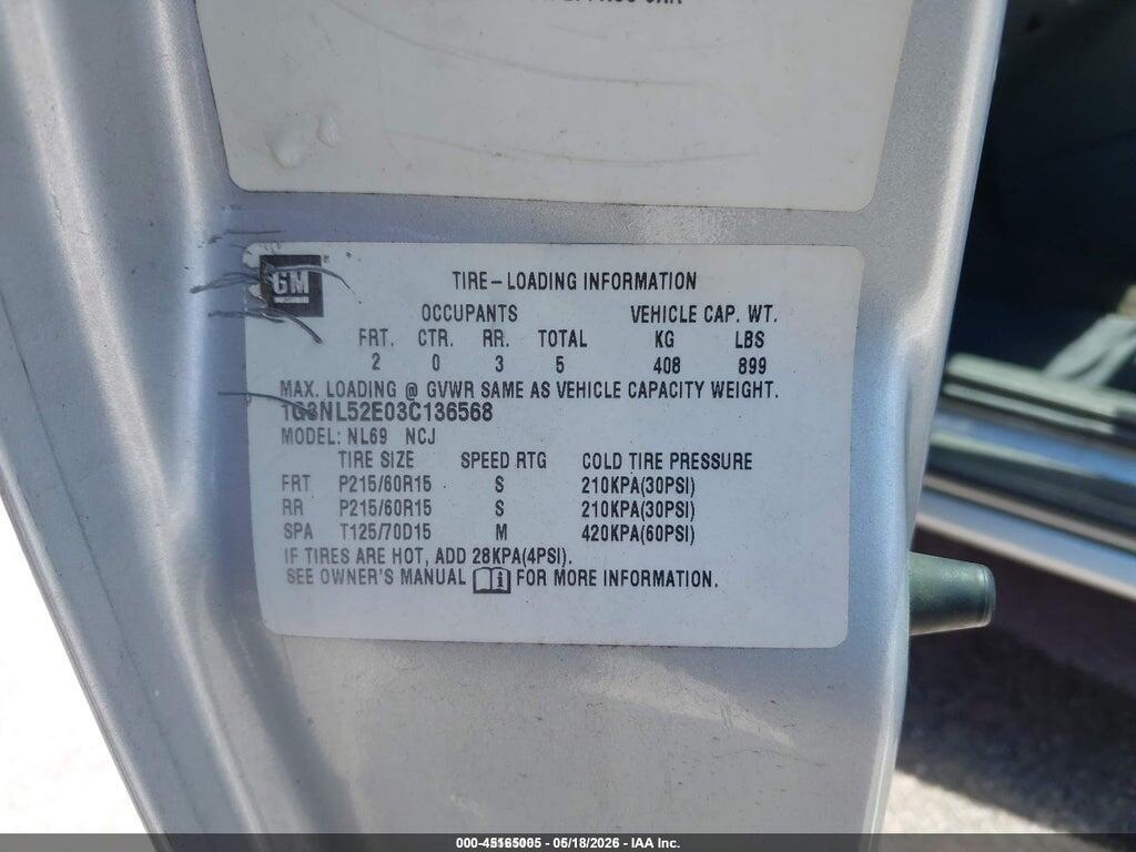 1G3NL52E03C136568 2003 OLDSMOBILE ALERO photo no. 9