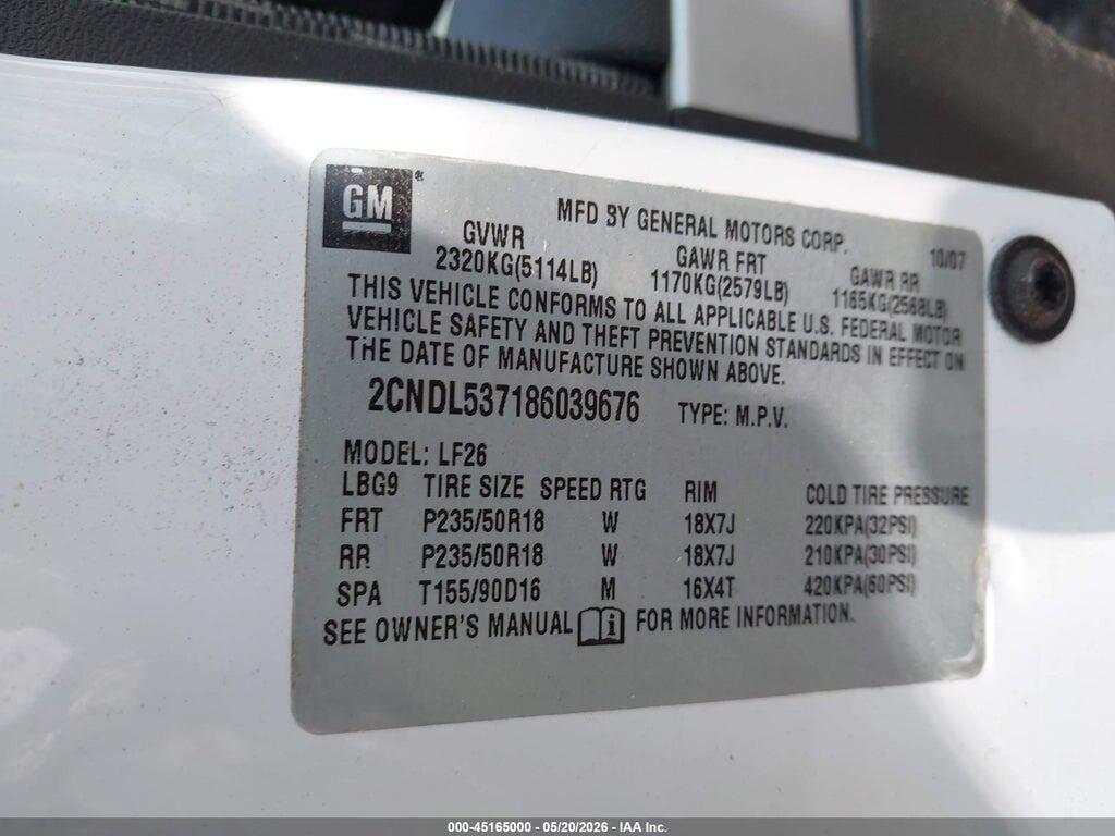 2CNDL537186039676 2008 CHEVROLET EQUINOX photo no. 9