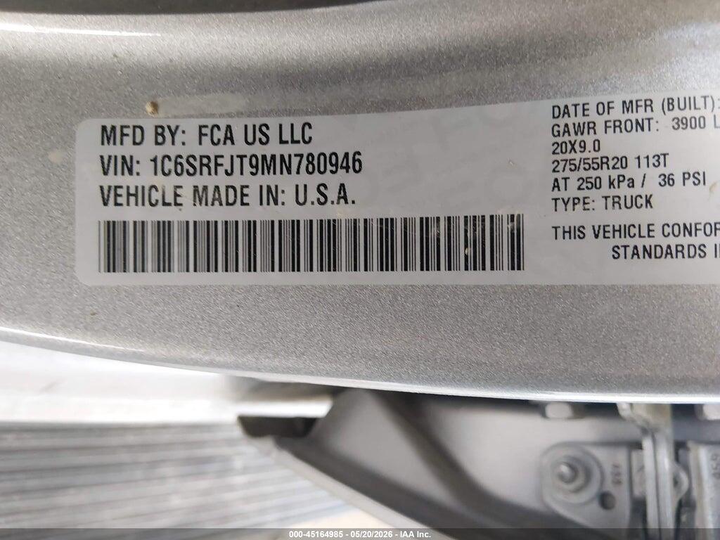 1C6SRFJT9MN780946 2021 RAM 1500 photo no. 9