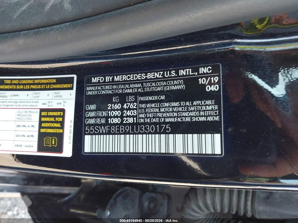 55SWF8EB9LU330175 2020 MERCEDES-BENZ C 300 photo no. 9