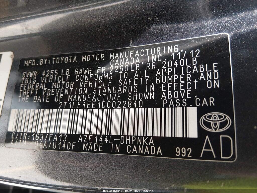 2T1LE4EE1DC022840 2013 TOYOTA MATRIX photo no. 9