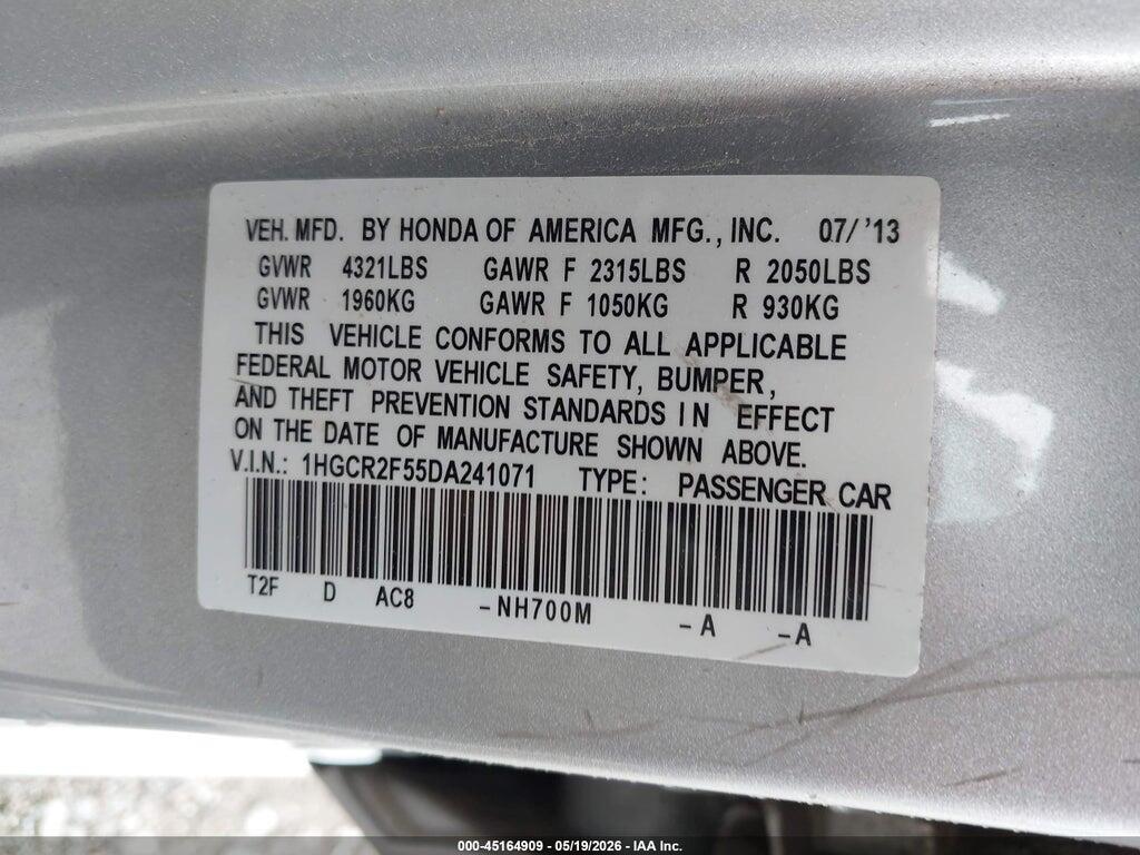 1HGCR2F55DA241071 2013 HONDA ACCORD photo no. 9