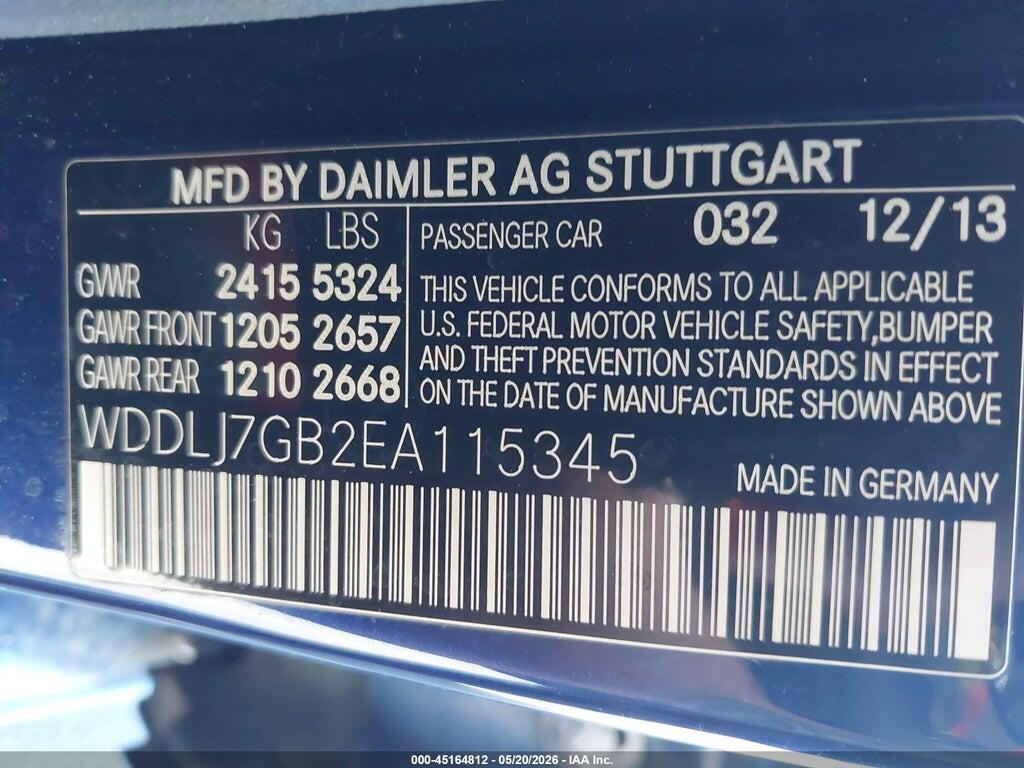 WDDLJ7GB2EA115345 2014 MERCEDES-BENZ AMG CLS 63 photo no. 9