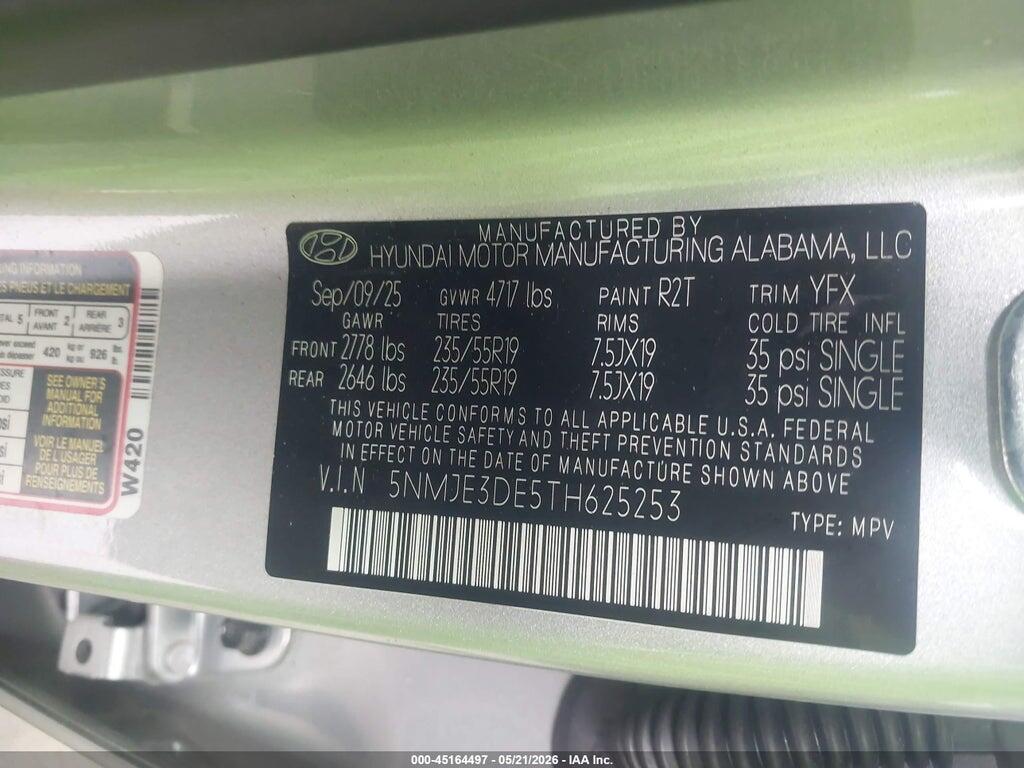 5NMJE3DE5TH625253 2026 HYUNDAI TUCSON photo no. 9